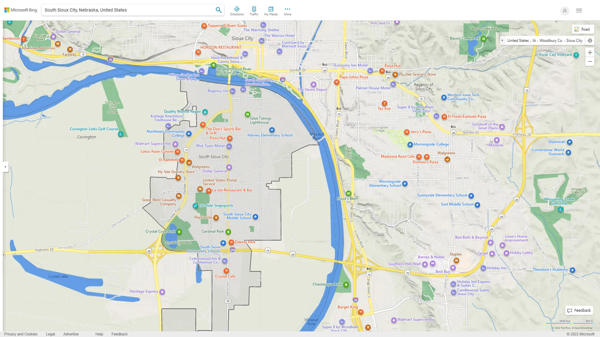 South Sioux City Detailed Map